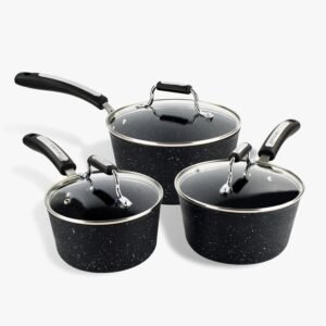 Dojo Zen Neverstick 3 Piece Saucepan Set with Lids