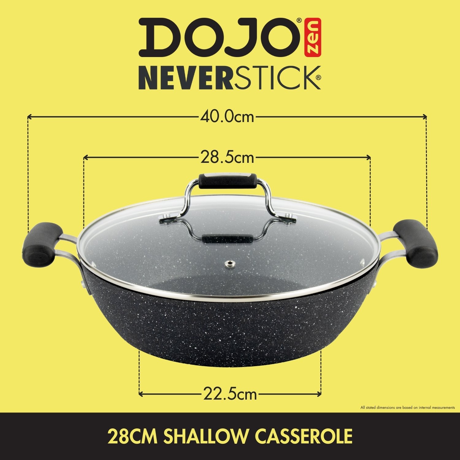 Dojo Zen Neverstick 28cm Shallow Casserole Diagram