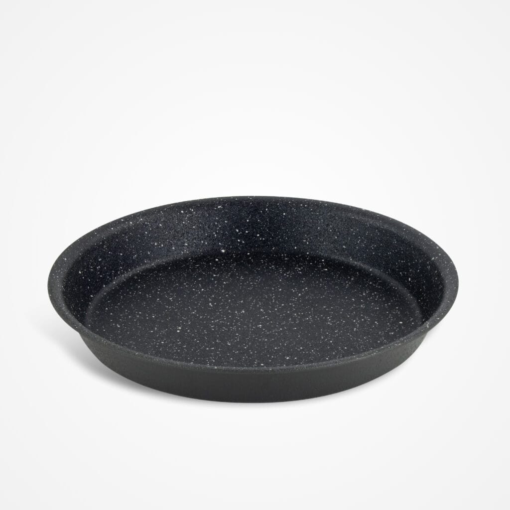 26cm non-stick round pie dish, oven-safe and ideal for baking pies and quiches