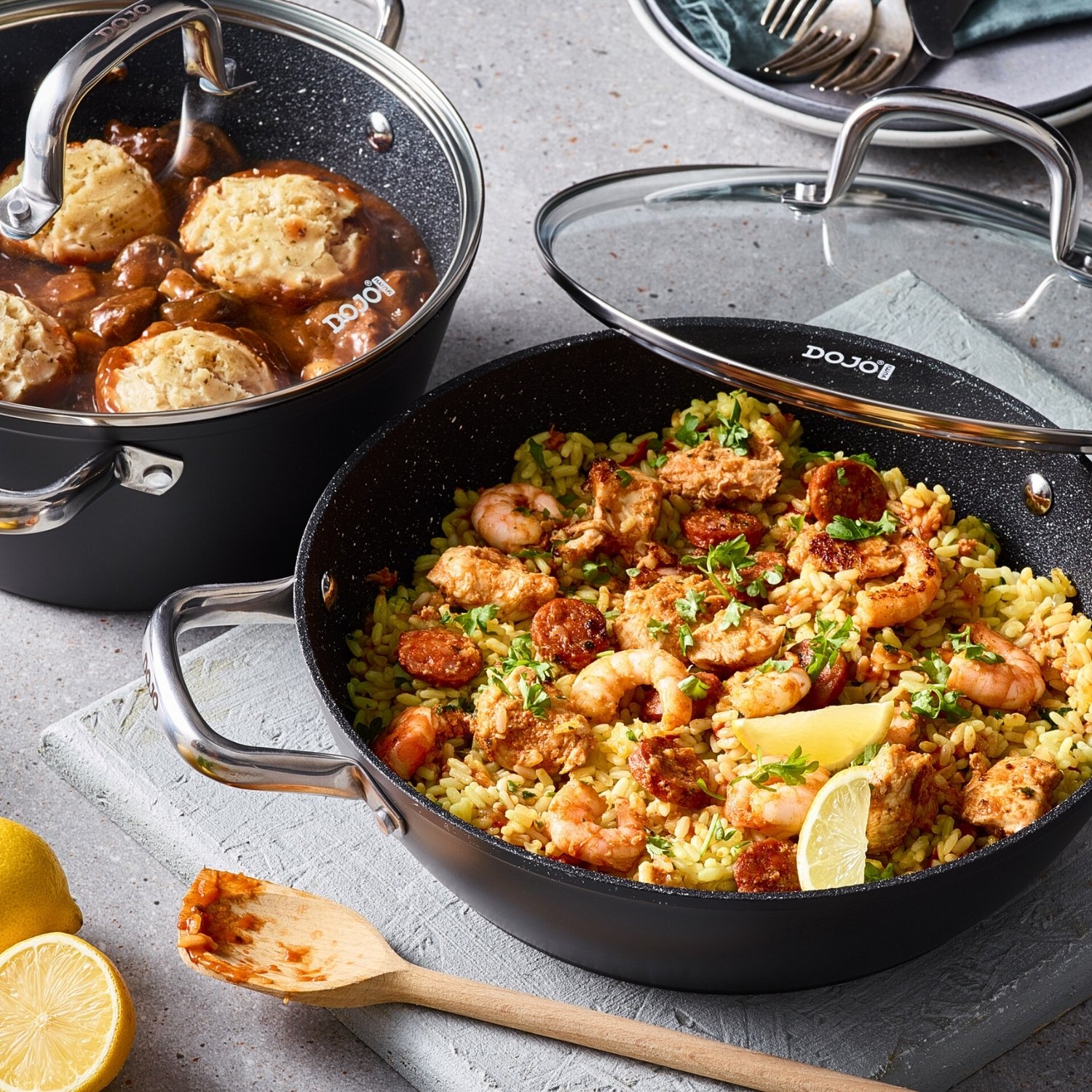 DOJO Non-Stick Casserole Pots and Pans