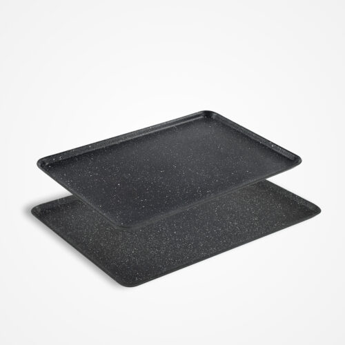 DOJO Yumi Neverstick 2 Piece Baking Tray Set. Set of Non Stick Baking Trays