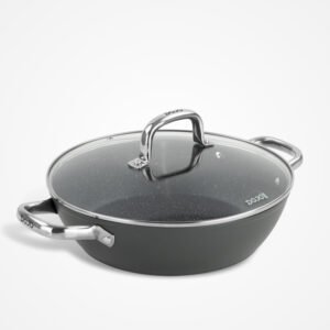 DOJO Yumi Neverstick 28cm Shallow Casserole Pan with Lid