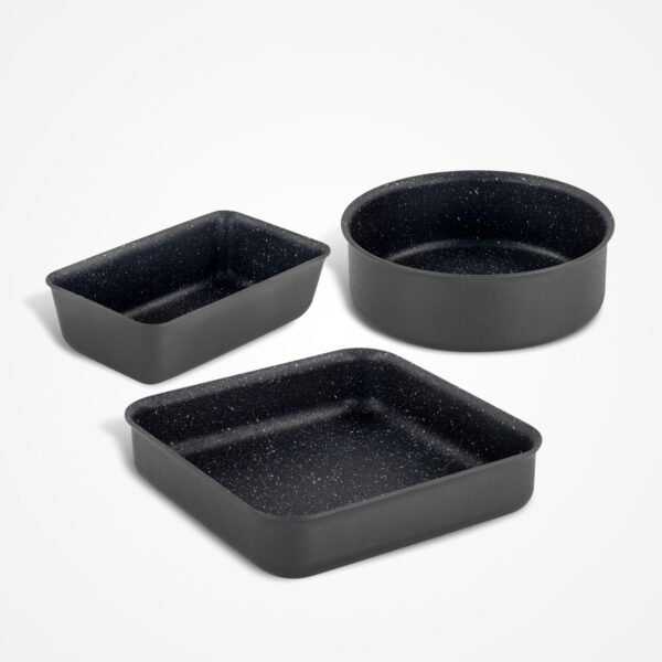 DOJO Yumi Neverstick 3 Piece Baking Tin Set. Set of Non-Stick Baking Tins