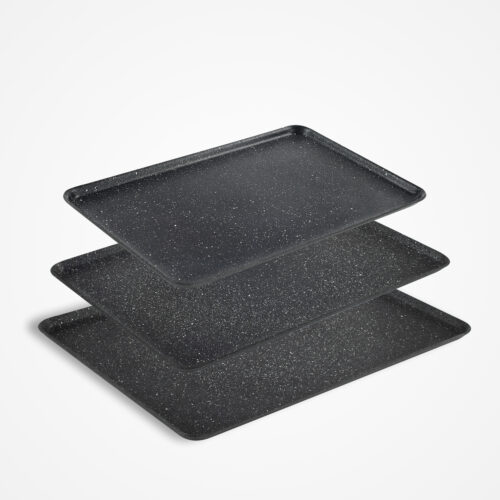 DOJO Yumi 3 Piece Baking Tray Set. Set of 3 Non Stick Oven Trays