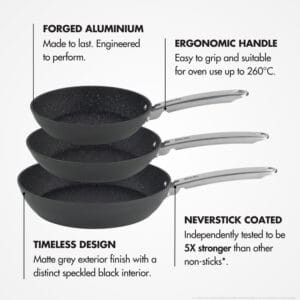 DOJO Yumi Neverstick 3 Piece Frying Pan Set (Bundle) - Image 4