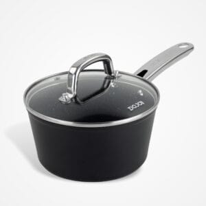 Dojo Hero Neverstick+ 18cm Saucepan with Glass Lid. Medium Sized Non Stick Saucepan