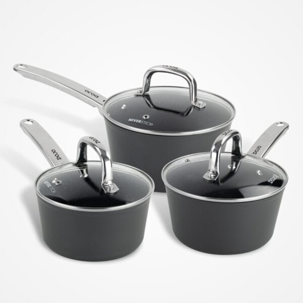 Dojo Yumi 3 Piece Saucepan Set for Hob and Oven Use