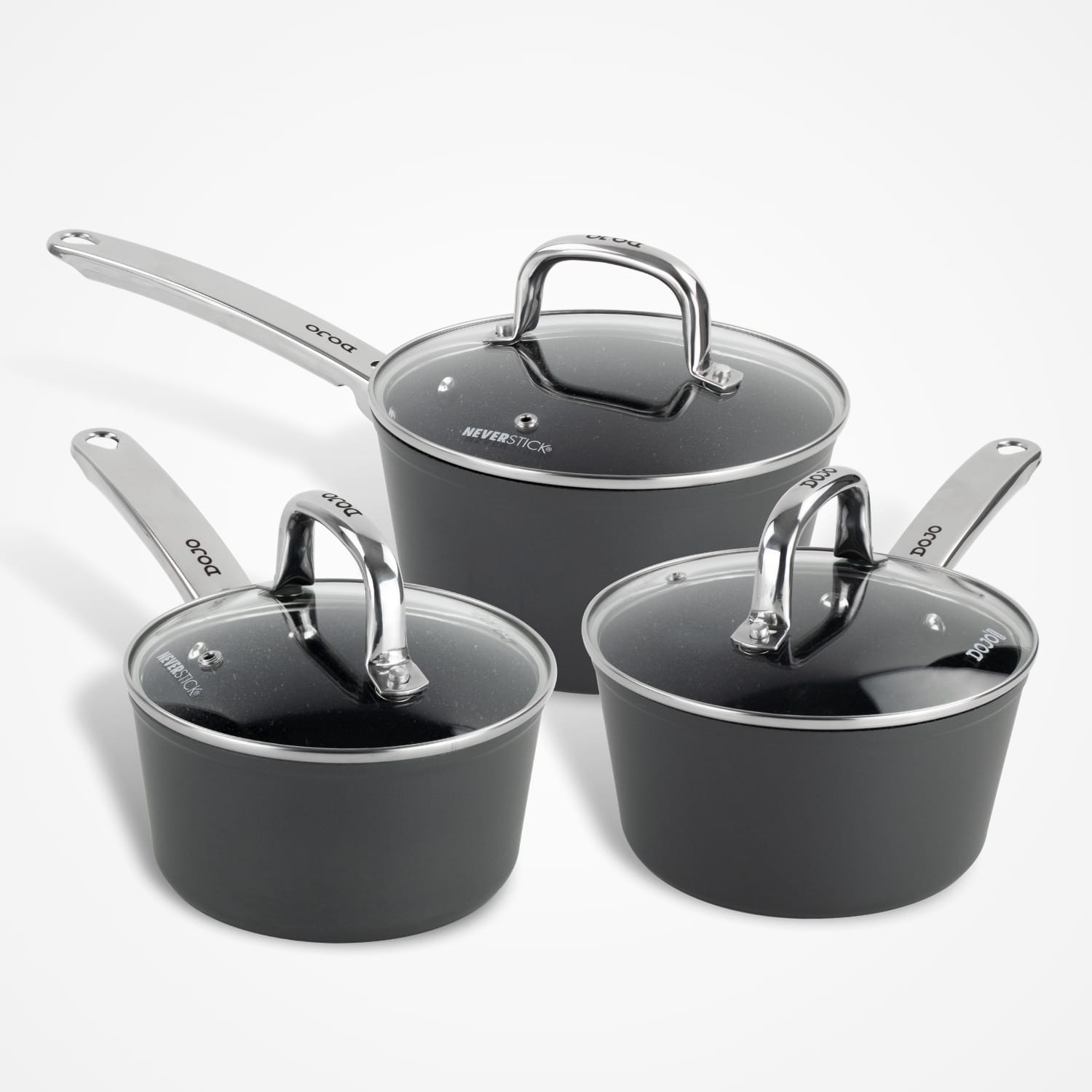 Dojo Yumi 3 Piece Saucepan Set for Hob and Oven Use