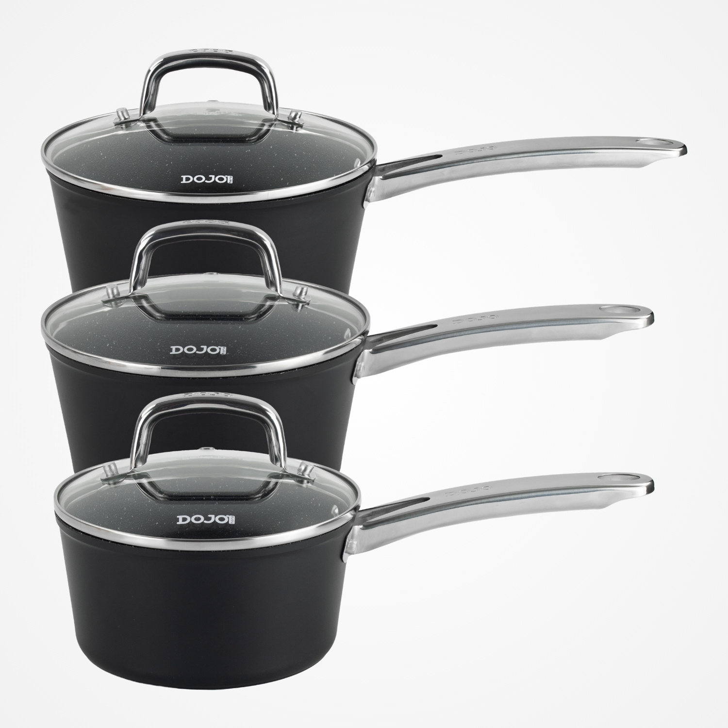 Dojo Hero Neverstick+ 3 Piece Saucepan Set - Image 3