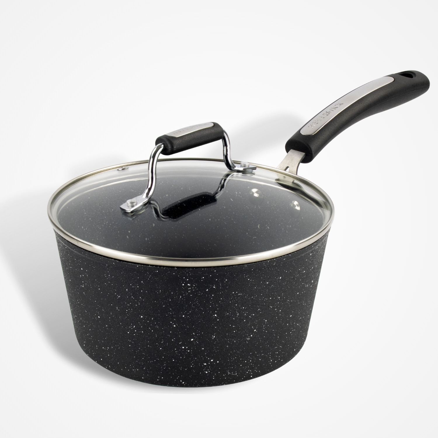 Dojo Zen Neverstick 18cm saucepan with glass lid, ideal for sauces, soups, and heating food