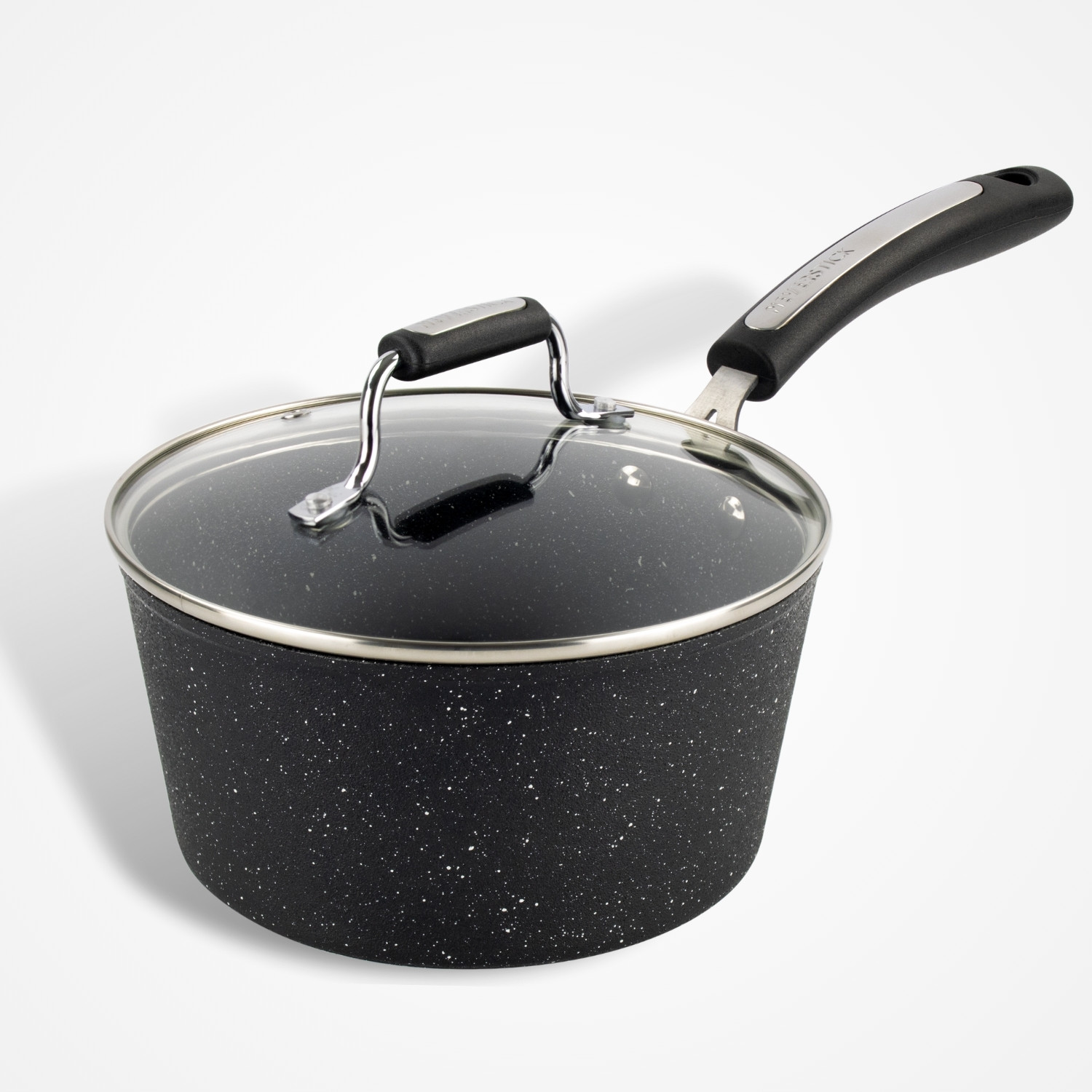 Dojo Zen Neverstick 20cm saucepan with glass lid, ideal for preparing sauces, soups, and vegetables