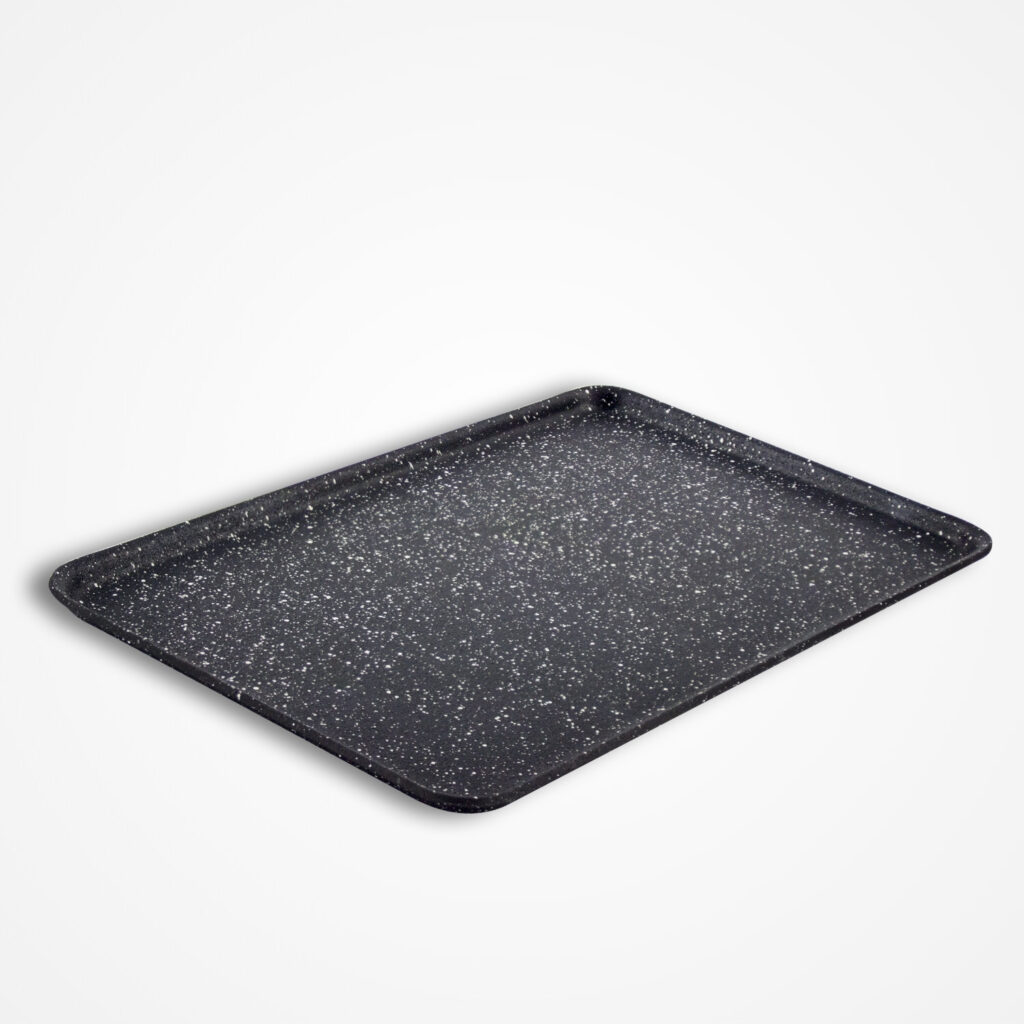Dojo Zen Neverstick 31cm baking tray for smaller portions, featuring an easy-clean non-stick surface.